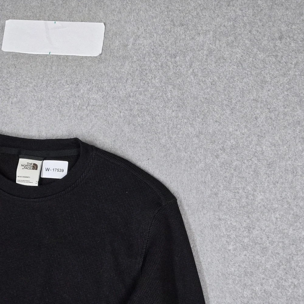 The North Face Men Shirt S Black Thermal Shirt Logo Long Sleeve